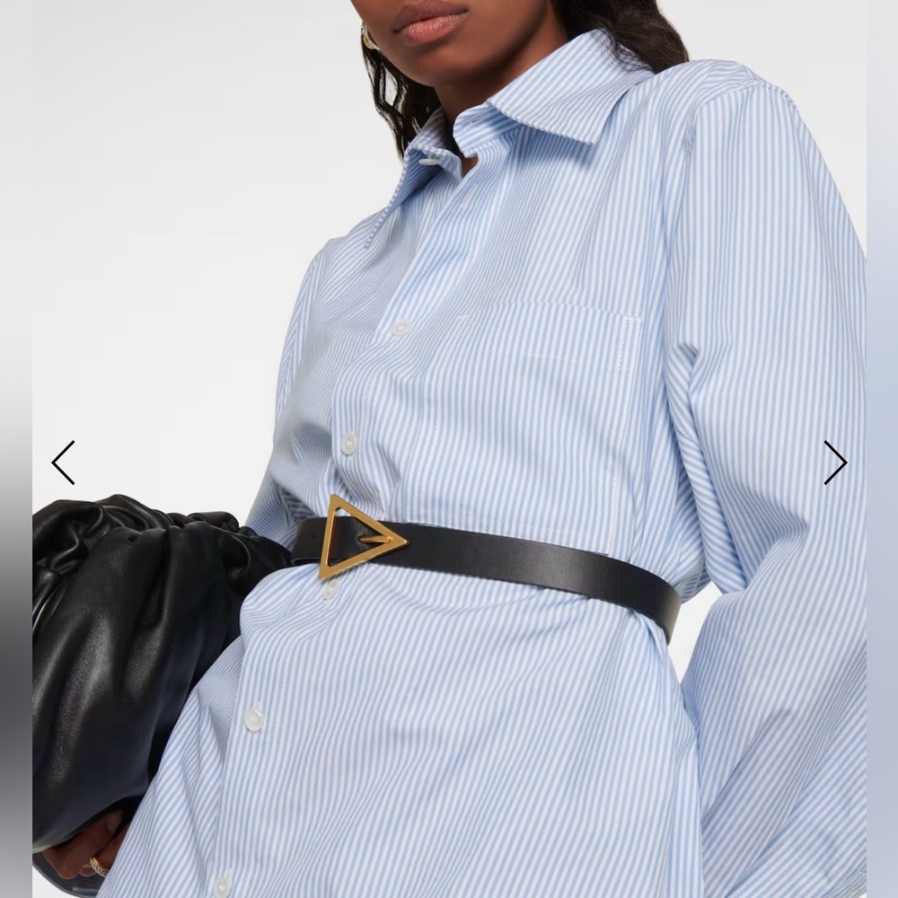 BOTTEGA VENETA leather triangle belt in black 75cm
